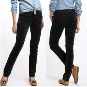Anthropologie | AG Stevie Petite Slim Straight Dark Gray Cords